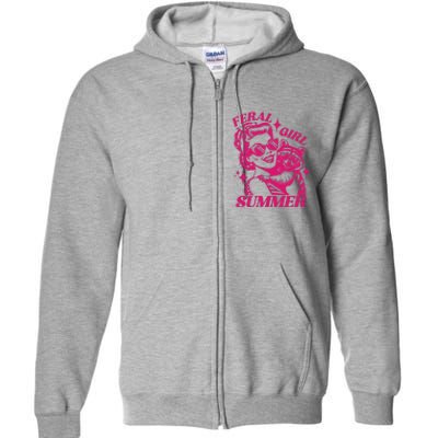 Feral Girl Summer Funny Feral Girl Summer Full Zip Hoodie