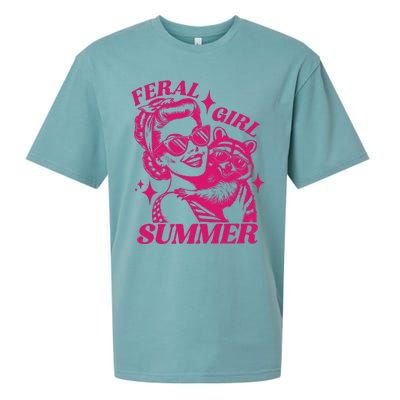 Feral Girl Summer Funny Feral Girl Summer Sueded Cloud Jersey T-Shirt