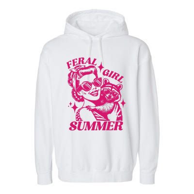 Feral Girl Summer Funny Feral Girl Summer Garment-Dyed Fleece Hoodie