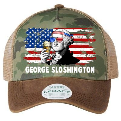 Funny George Sloshington USA American Flag Legacy Tie Dye Trucker Hat