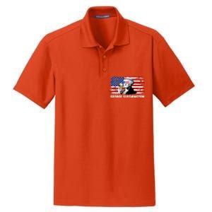 Funny George Sloshington USA American Flag Dry Zone Grid Polo