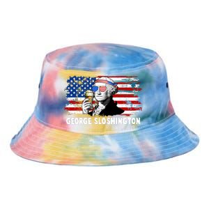 Funny George Sloshington USA American Flag Tie Dye Newport Bucket Hat