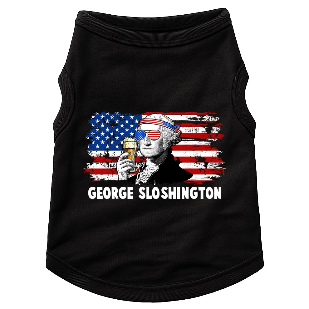 Funny George Sloshington USA American Flag Doggie Tank