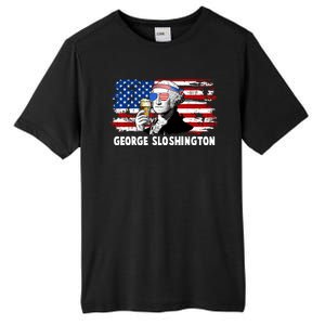 Funny George Sloshington USA American Flag Tall Fusion ChromaSoft Performance T-Shirt