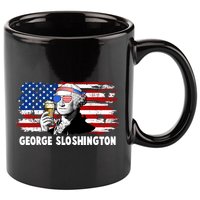Funny George Sloshington USA American Flag 11oz C Handle Ceramic Mug
