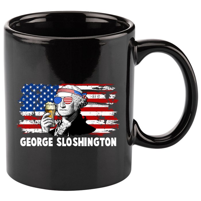 Funny George Sloshington USA American Flag 11oz C Handle Ceramic Mug