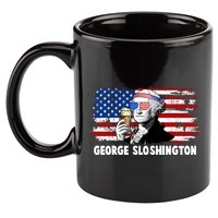 Funny George Sloshington USA American Flag 11oz C Handle Ceramic Mug