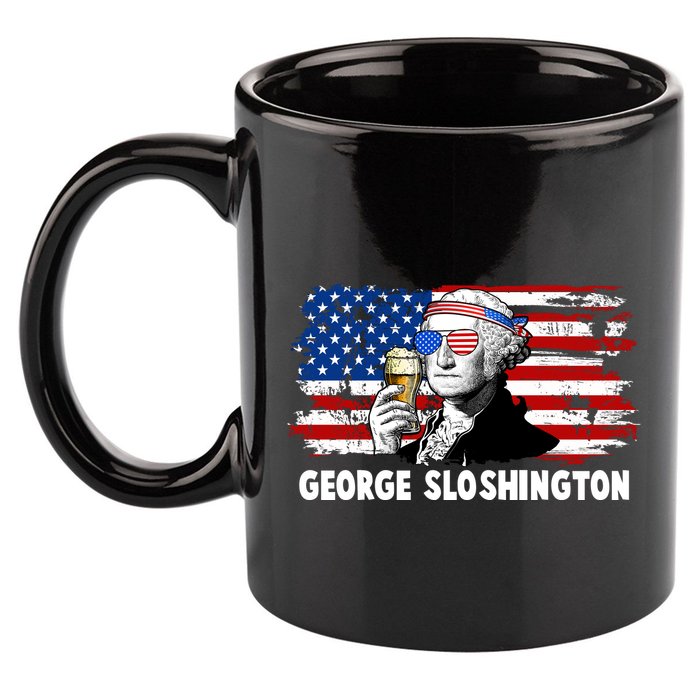Funny George Sloshington USA American Flag 11oz C Handle Ceramic Mug