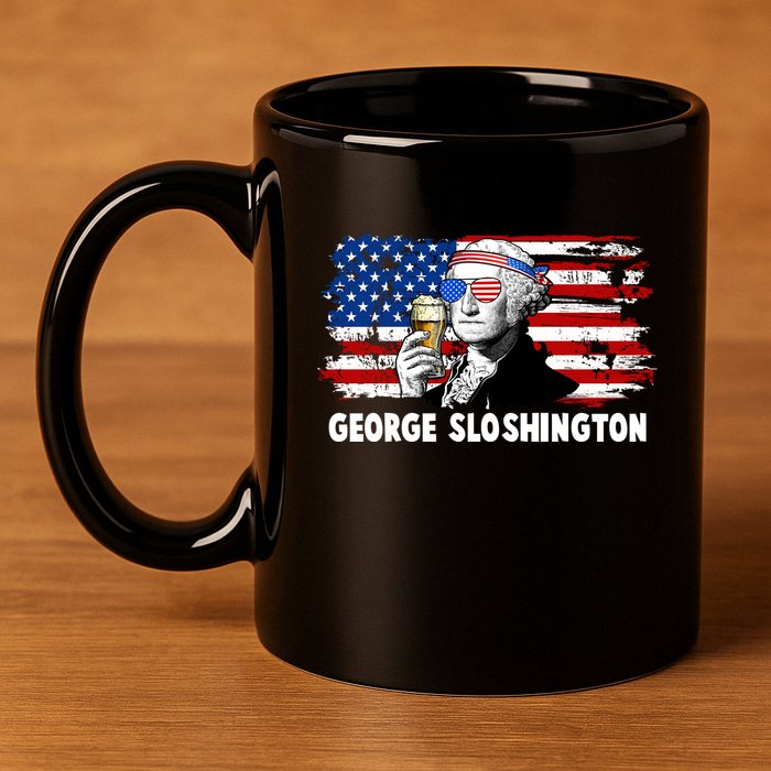 Funny George Sloshington USA American Flag 11oz C Handle Ceramic Mug