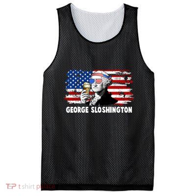Funny George Sloshington USA American Flag Mesh Reversible Basketball Jersey Tank