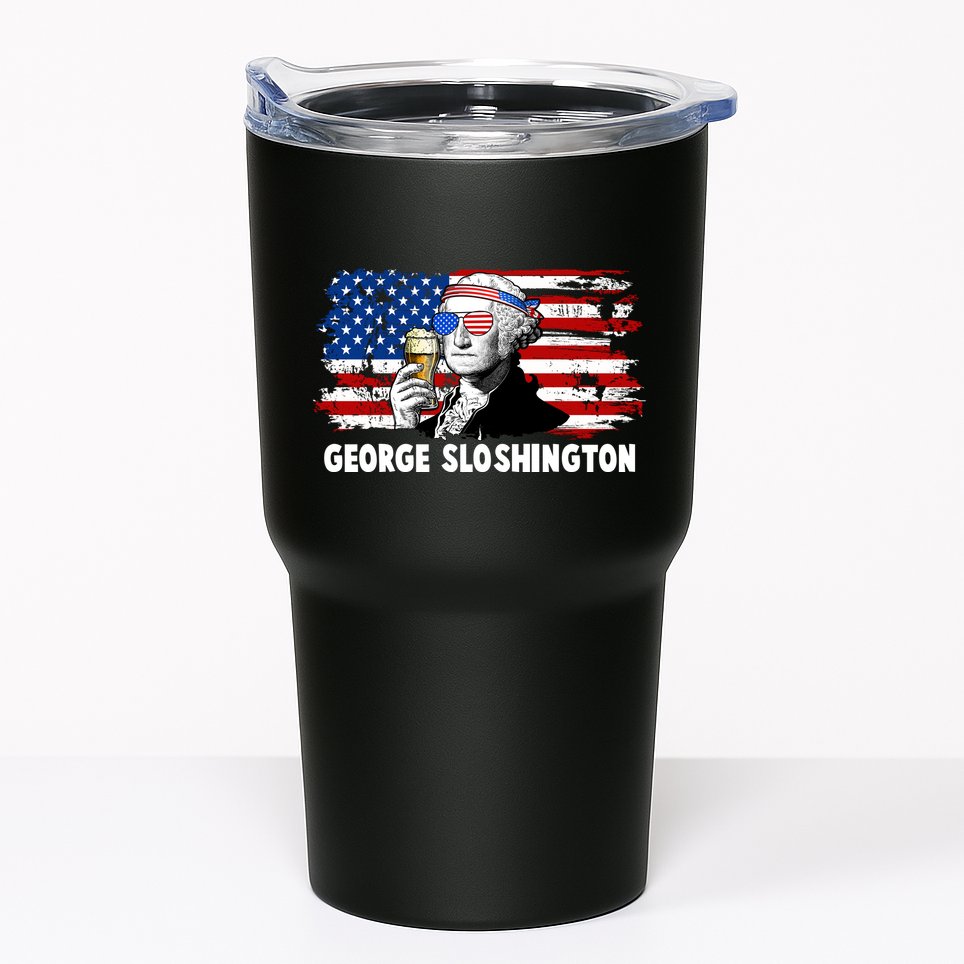 Funny George Sloshington USA American Flag Tumbler