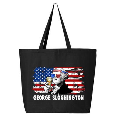 Funny George Sloshington USA American Flag 25L Jumbo Tote