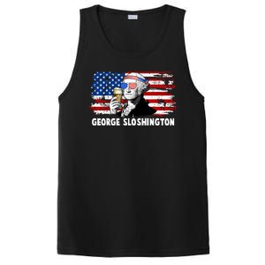 Funny George Sloshington USA American Flag PosiCharge Competitor Tank