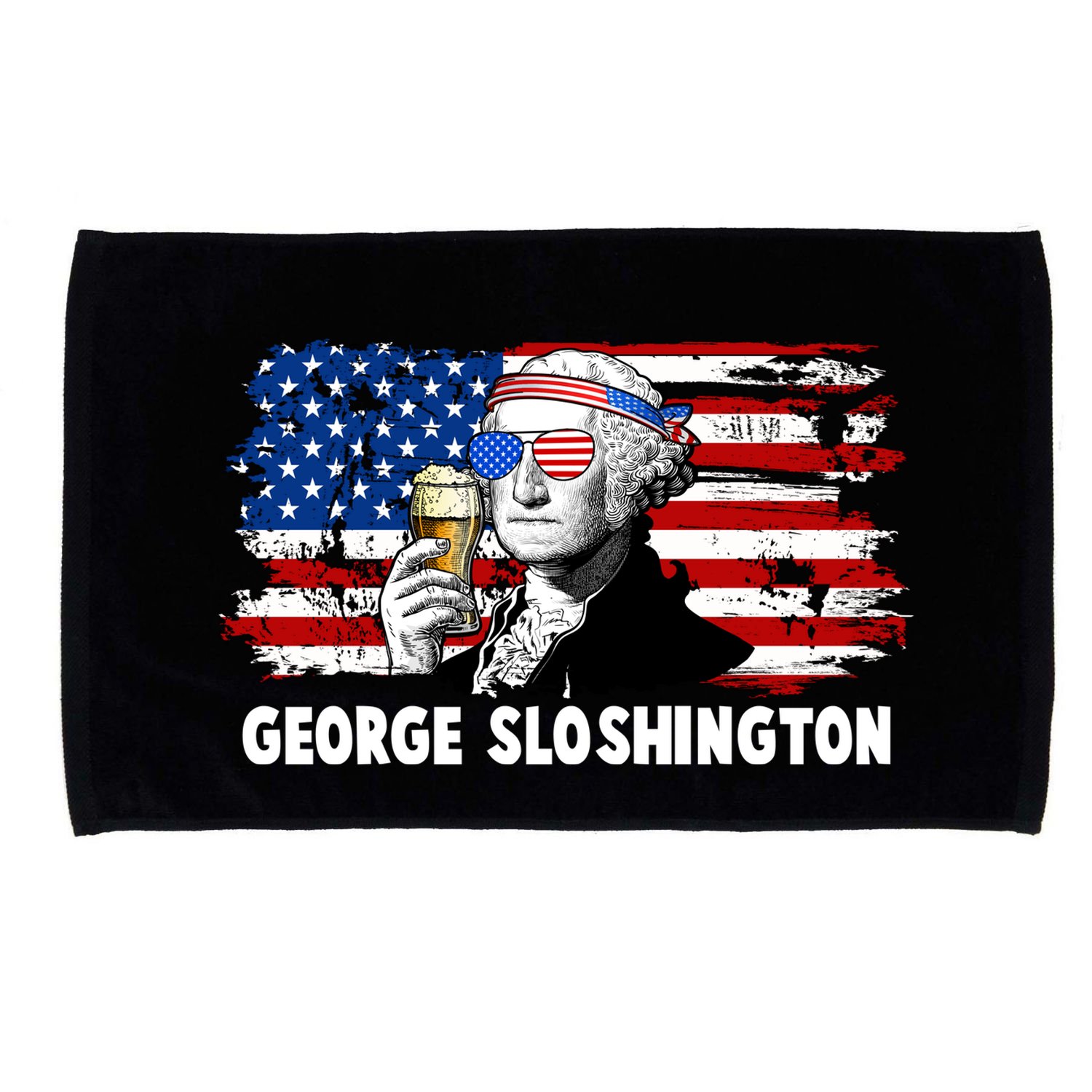 Funny George Sloshington USA American Flag Microfiber Hand Towel