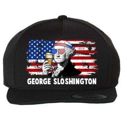 Funny George Sloshington USA American Flag Wool Snapback Cap