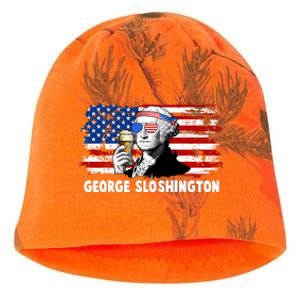 Funny George Sloshington USA American Flag Kati - Camo Knit Beanie