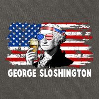 Funny George Sloshington USA American Flag Cotton Canvas Backpack