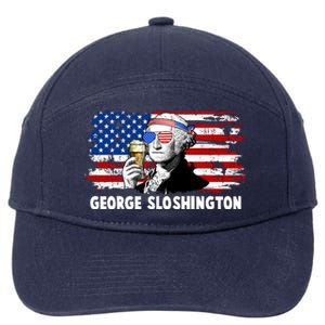 Funny George Sloshington USA American Flag 7-Panel Snapback Hat