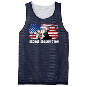 Funny George Sloshington USA American Flag Mesh Reversible Basketball Jersey Tank