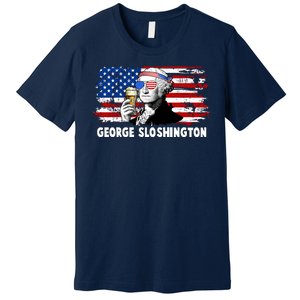 Funny George Sloshington USA American Flag Premium T-Shirt