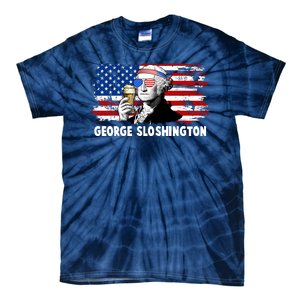 Funny George Sloshington USA American Flag Tie-Dye T-Shirt