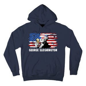 Funny George Sloshington USA American Flag Tall Hoodie