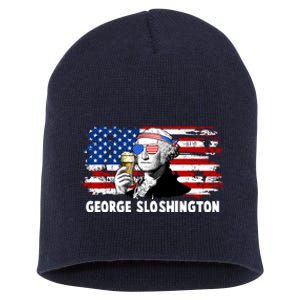 Funny George Sloshington USA American Flag Short Acrylic Beanie