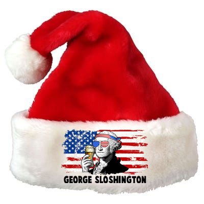 Funny George Sloshington USA American Flag Premium Christmas Santa Hat