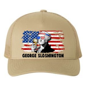 Funny George Sloshington USA American Flag Yupoong Adult 5-Panel Trucker Hat