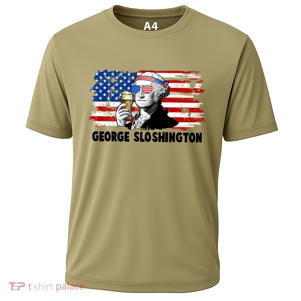 Funny George Sloshington USA American Flag Performance Shirt