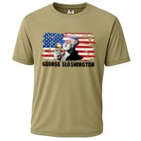 Funny George Sloshington USA American Flag Cooling Performance Crew T-Shirt