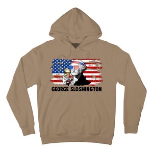 Funny George Sloshington USA American Flag Hoodie