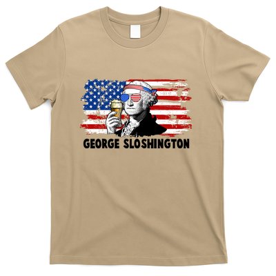 Funny George Sloshington USA American Flag T-Shirt