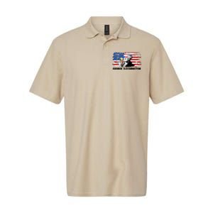 Funny George Sloshington USA American Flag Softstyle Adult Sport Polo