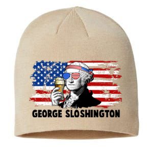 Funny George Sloshington USA American Flag Sustainable Beanie