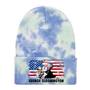 Funny George Sloshington USA American Flag Tie Dye 12in Knit Beanie