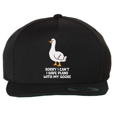 Funny Goose Sorry I CanT I Have Plans With My Goose Wool Snapback Cap
