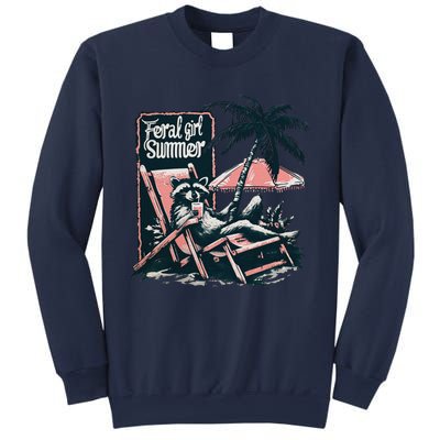 Feral Girl Summer Funny Raccoon Sweatshirt