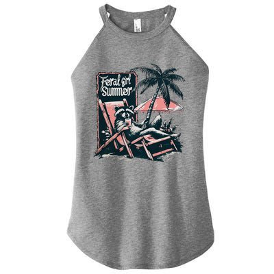 Feral Girl Summer Funny Raccoon Women’s Perfect Tri Rocker Tank