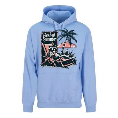 Feral Girl Summer Funny Raccoon Unisex Surf Hoodie