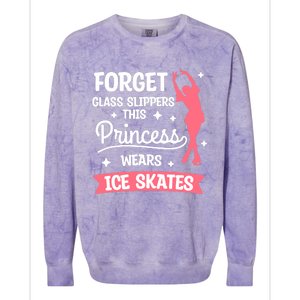 Forget Glass Slippers This Princess Wears Ice Skates Skating Colorblast Crewneck Sweatshirt