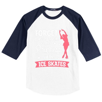 Forget Glass Slippers This Princess Wears Ice Skates Skating Baseball Sleeve Shirt