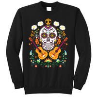 Flower Guitar Skull Day Of The Dead Gifts Mariachi Sweatshirt