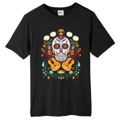 Flower Guitar Skull Day Of The Dead Gifts Mariachi Tall Fusion ChromaSoft Performance T-Shirt