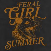 Feral Girl Summer Funny 7 Panel Mesh Trucker Snapback Hat