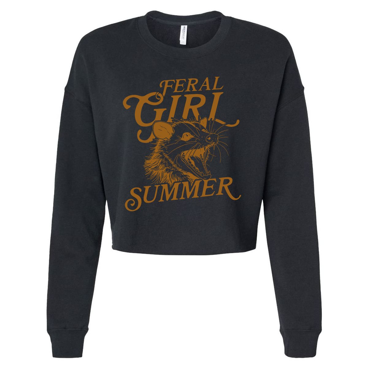 Feral Girl Summer Funny Cropped Pullover Crew