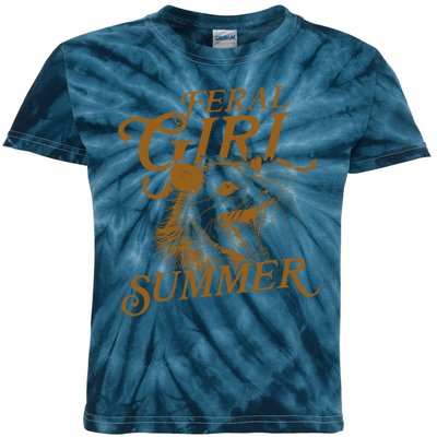 Feral Girl Summer Funny Kids Tie-Dye T-Shirt