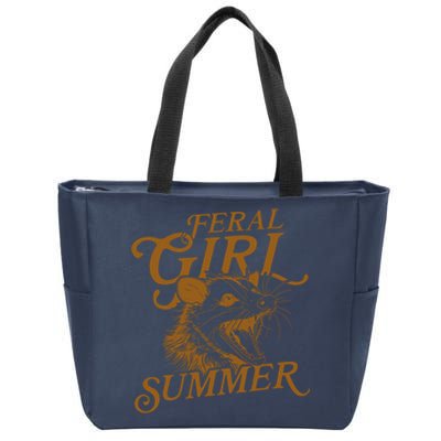 Feral Girl Summer Funny Zip Tote Bag