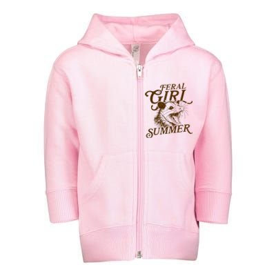 Feral Girl Summer Funny Toddler Zip Fleece Hoodie