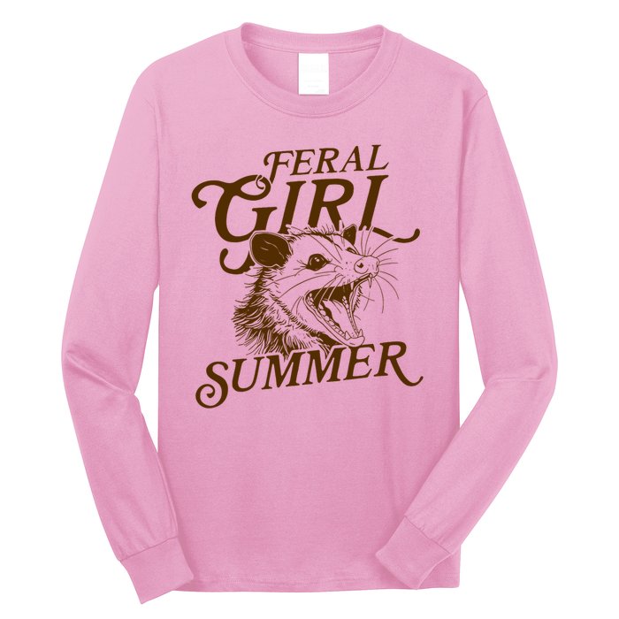 Feral Girl Summer Funny Long Sleeve Shirt